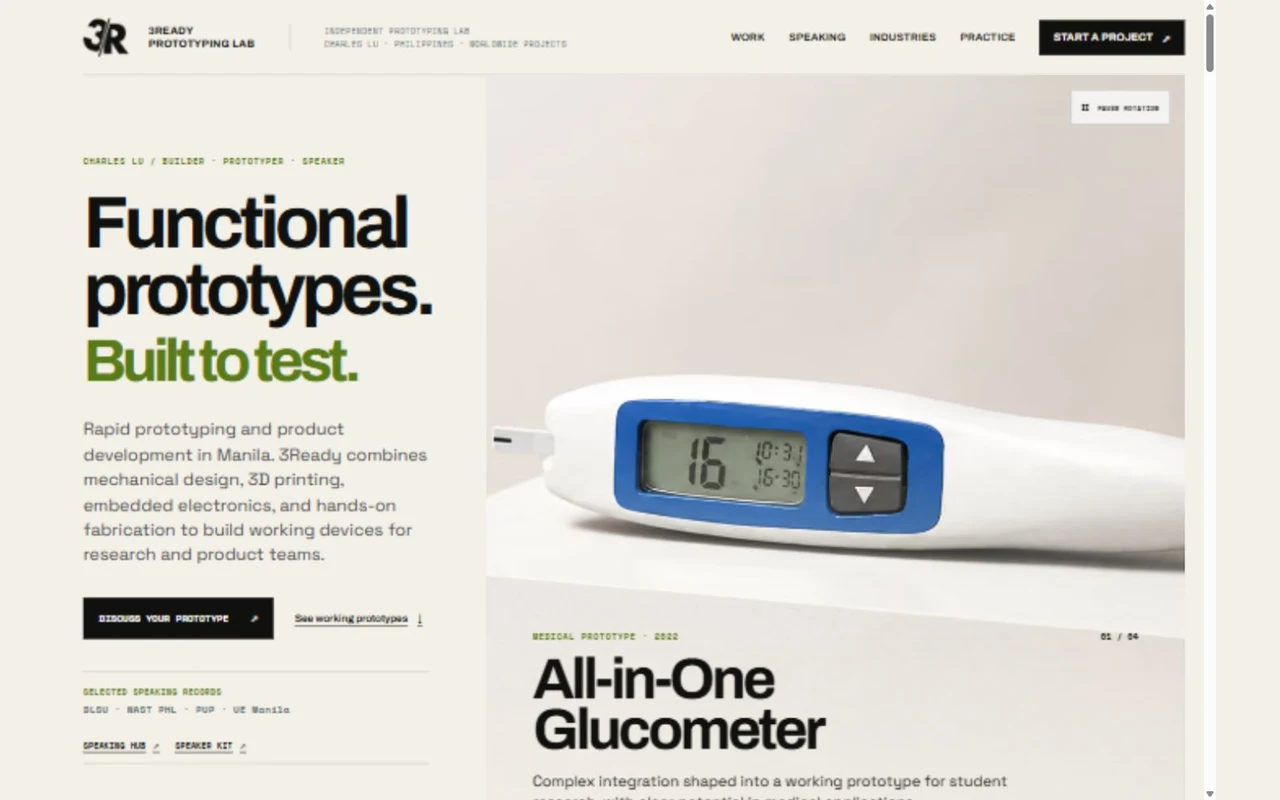 3Ready Prototyping Lab website preview