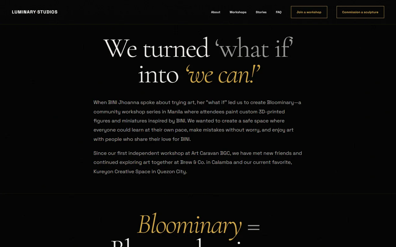 Bloominary Community Series website preview
