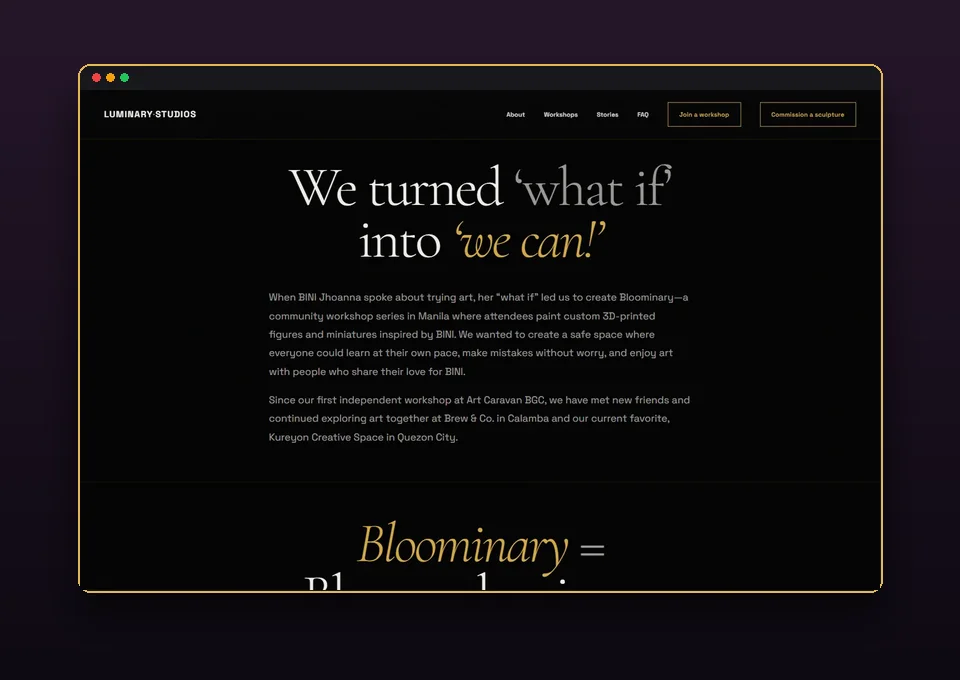 Bloominary Community Series website preview â€” We turned what if into we can!