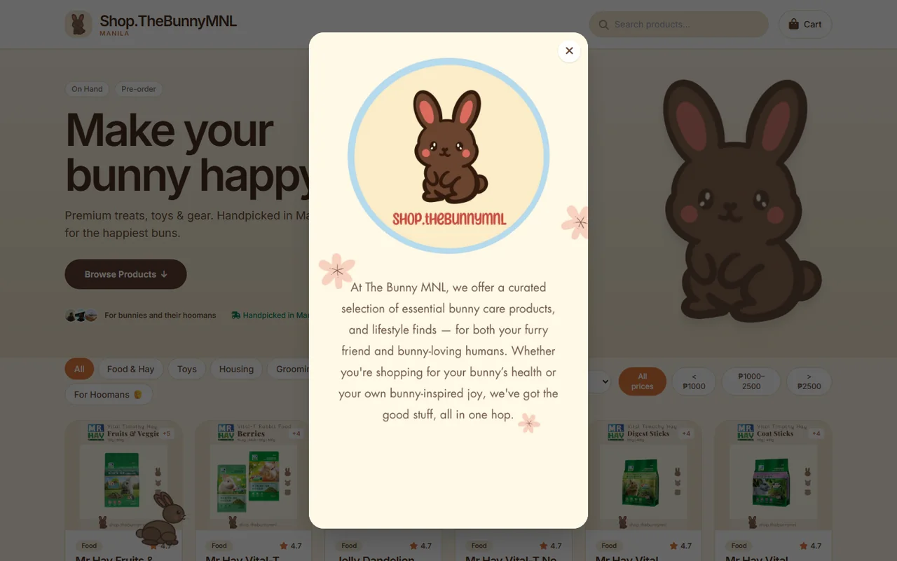 Shop.TheBunnyMNL Specialty Pet Storefront